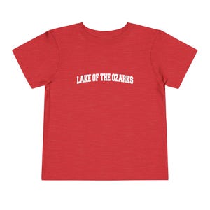 Lake of the Ozarks, Missouri Toddler Graphic Tee - Kids Lake of the Ozarks Vacation Shirt, Collegiate Style