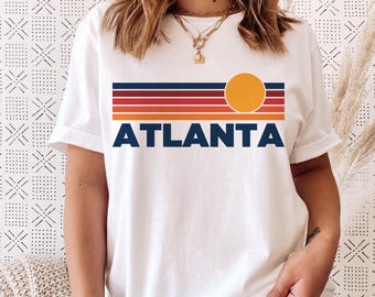 アトランタ ジョージア Tシャツ: レトロ サン オンブレ ユニセックス T シャツ