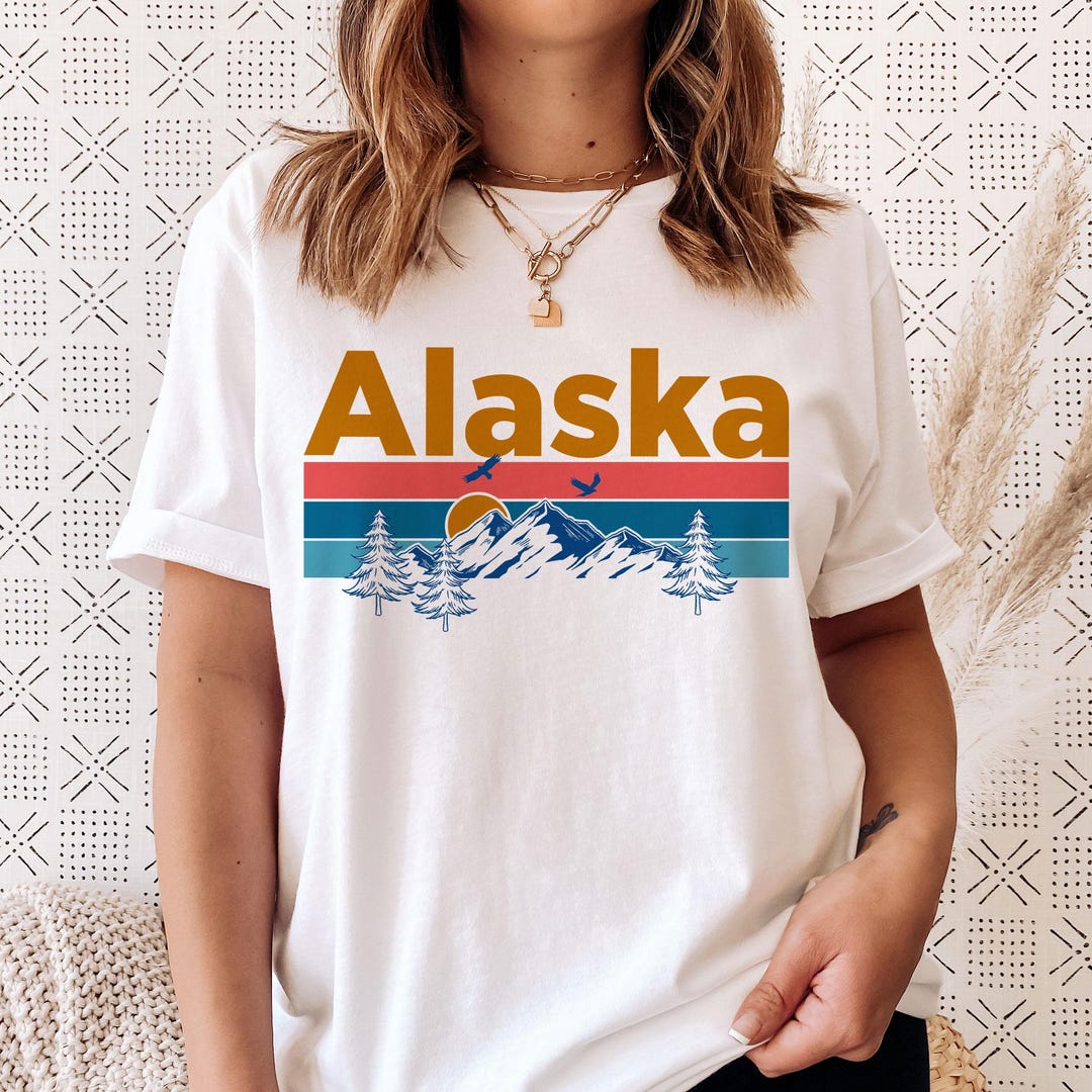Alaska T-shirt, Mountain Sunset Unisex Alaska Shirt
