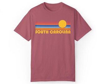 South Carolina Graphic Tee, 100% Cotton Comfort Colors Retro Unisex T shirt