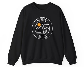 Unisex Montana Sweatshirt: Mountain Graphic Crewneck