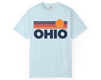 Camiseta gráfica Ohio, 100 % algodón, colores cómodos, retro, unisex