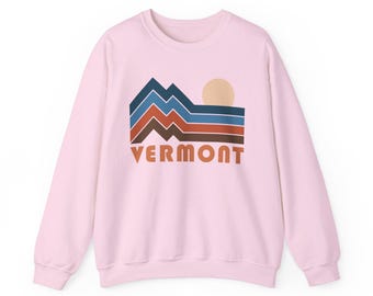 Vermont Sweatshirt Retro Mountains, Vermont Unisex Graphic Crewneck
