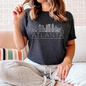Atlanta, Georgia Graphic T Shirt, Adult Unisex Skyline Atlanta Tee - Personalization Available
