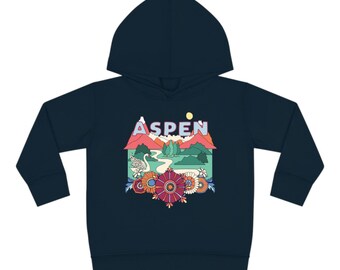 Aspen, Colorado Toddler Hoodie, Boho Mountain Unisex Aspen Toddler Sweatshirt