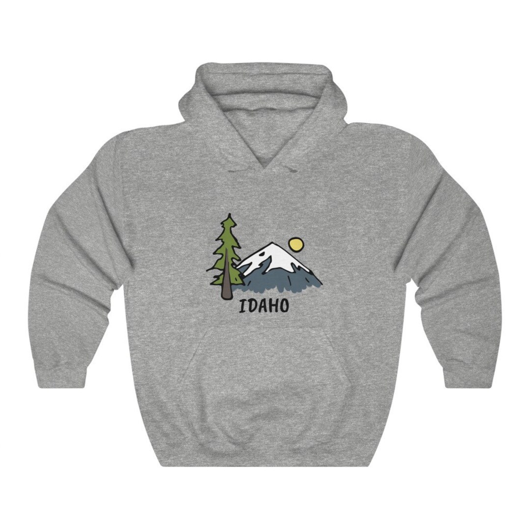 Idaho Hoodie, Drawn Mountain Unisex Idaho Sweatshirt Etsy