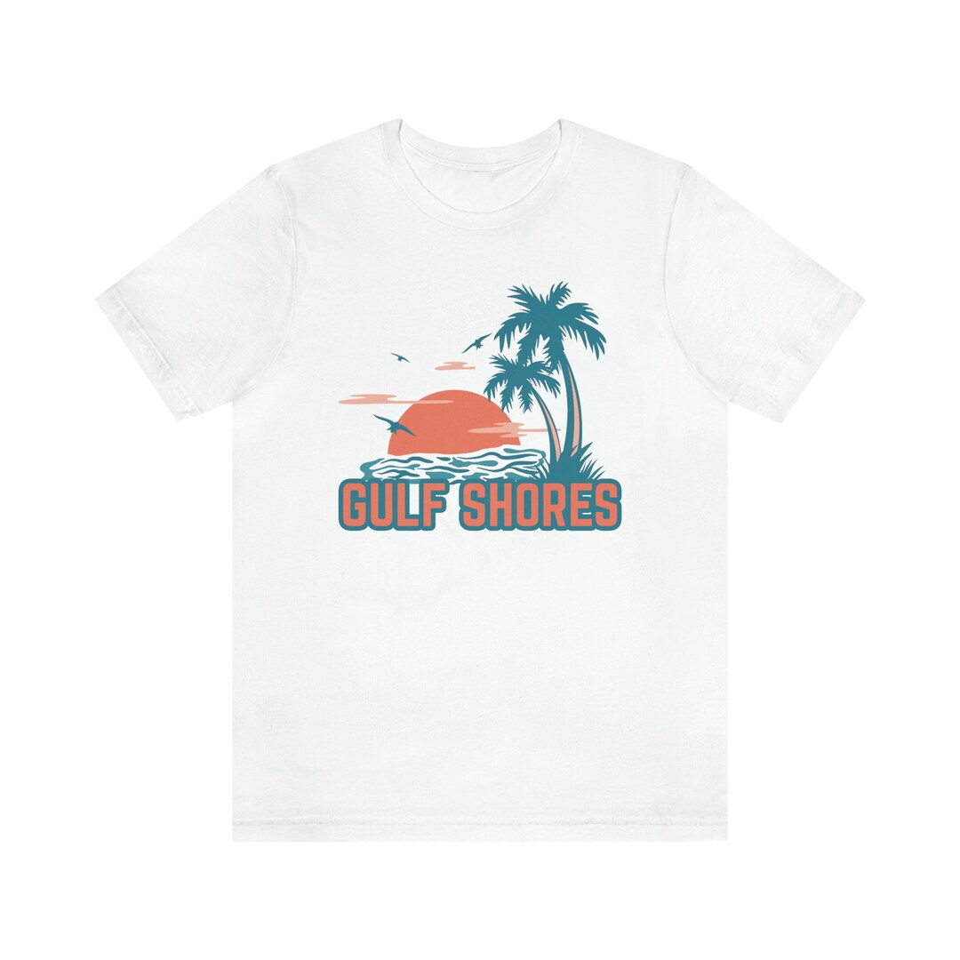 Gulf Shores Alabama Tshirt Retro Palm Tree & Beach Unisex Etsy