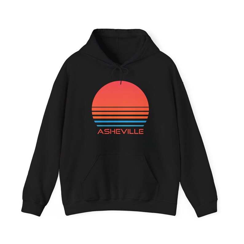 Asheville, North Carolina Hoodie - Retro 80s Unisex image 3