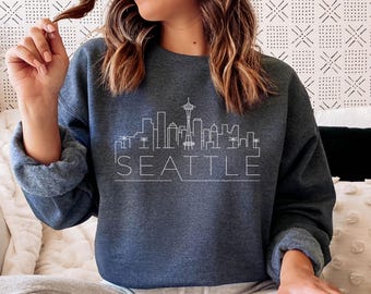 Felpa Seattle, Skyline Seattle, Washington Felpa unisex - Personalizzazione disponibile