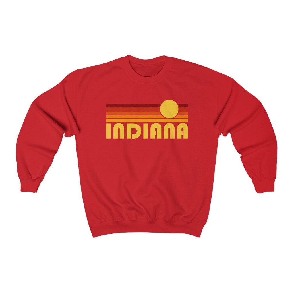 Indiana Sweatshirt Unisex Retro Sunrise Indiana Sweatshirt Etsy UK