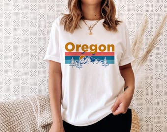 Oregon T-Shirt, Mountain Sunset Unisex Oregon Shirt