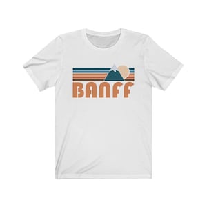 Banff — Canada Graphic Tee, Retro Mountain Unisex Banff T-Shirt - Personalization Available (photo 10 of 10)