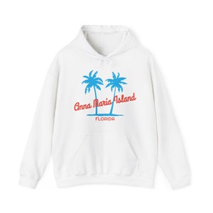 Retro Anna Maria Island, Florida Hoodie: Unisex Sweatshirt White