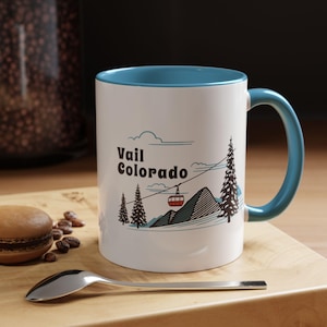 Vail, Colorado Retro Skiing Mug: Mountain Gondola Coffee Cup