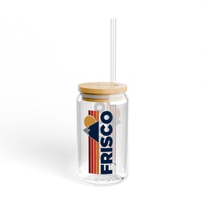 Frisco, Colorado Sipper Glass, 16oz-Stylish Drinkware for Eco-Friendly Living, Perfect for Travel, Outdoor Adventures, Gifts, and Home Decor