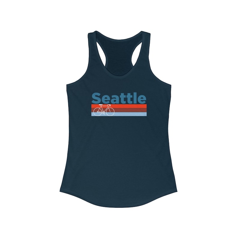 Washington Women/'s Tank Top Retro Bike Racerback Seattle Tank Top Seattle