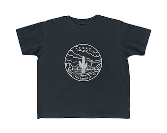 Texas-T-Shirt für Kleinkinder: Design des Bundesstaates, personalisierbares Baumwoll-T-Shirt