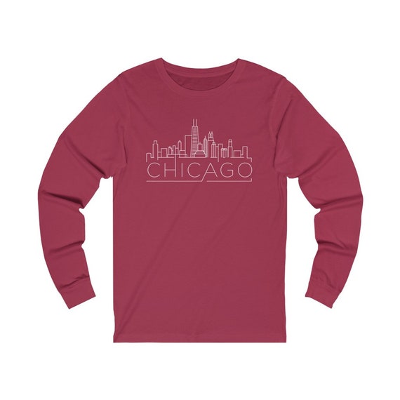 Chicago, Illinois Long Sleeve Shirt, Skyline Adult Unisex