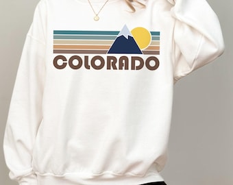 Retro Colorado Sweatshirt: Unisex Mountain Crewneck