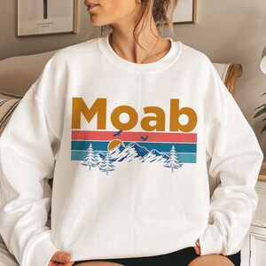 Moab, Utah Sweatshirt, Mountain Sunset Unisex Crewneck Moab Sweatshirt - Personalization Available