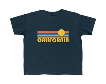 California Toddler Shirt, Retro Sunrise California Kid's T-Shirt