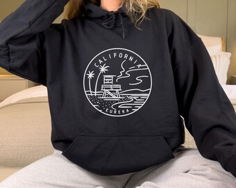 California Hoodie, State Design Adult Unisex California Sweatshirt - Personalization Available