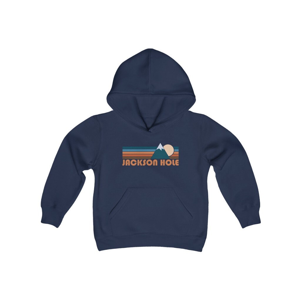 Jackson Hole Wyoming Youth Hoodie Retro Mountain Jackson Etsy