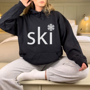 Snow Ski Hoodie, Snowflake Adult Unisex Snow Ski Hoodie Hooded / Sweatshirt - Personalization Available