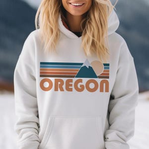 Oregon Hoodie, Retro Berg UnisexOregon Hoodie-Sweatshirt - Personalisierung verfügbar