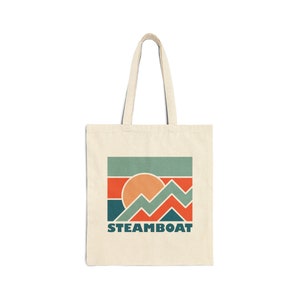 Steamboat, Colorado Cotton Canvas Steamboat Tote Bag - Personalization Available