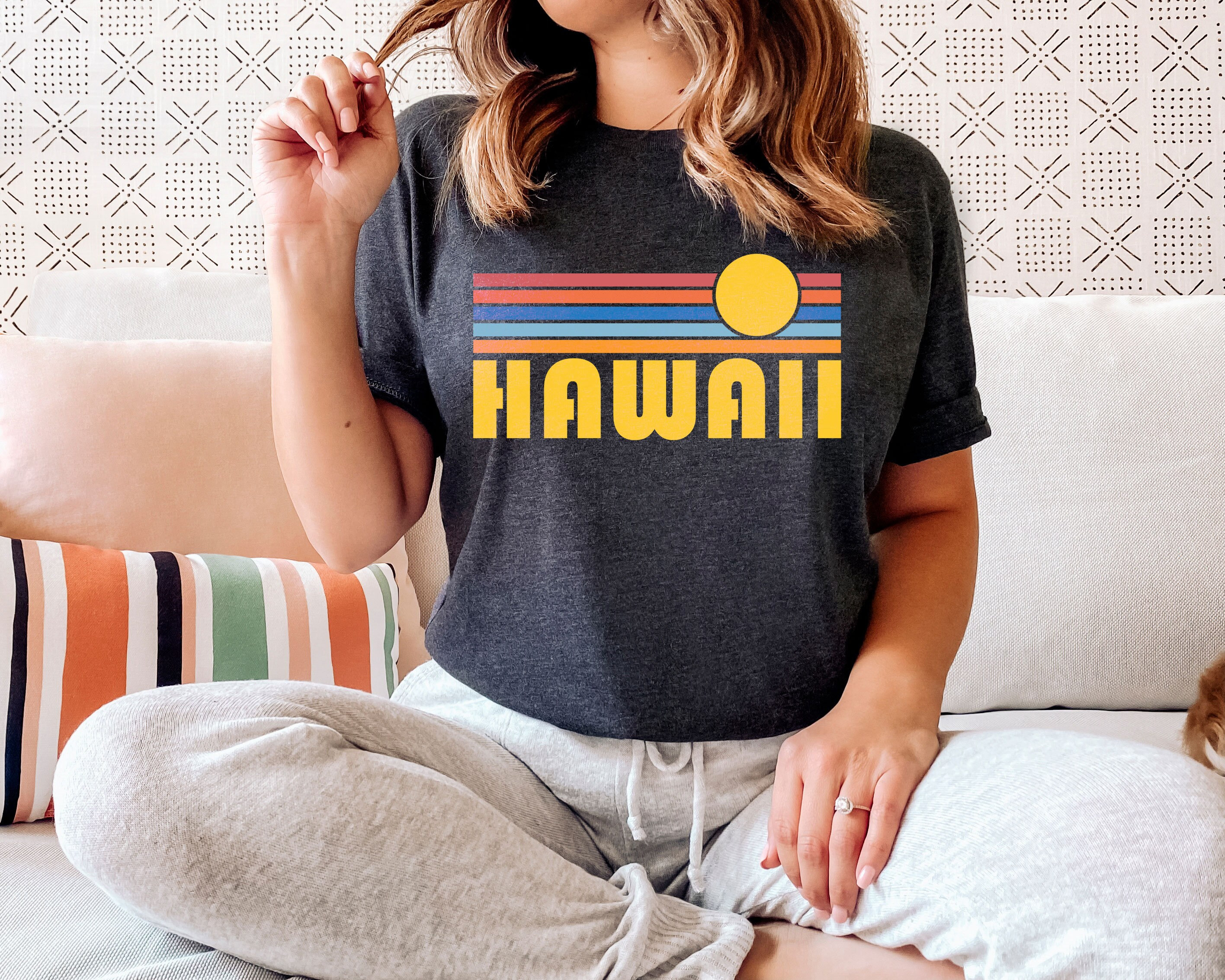 Hawaii T-shirt Retro Sunset Adult Unisex Hawaii T Shirt - Etsy