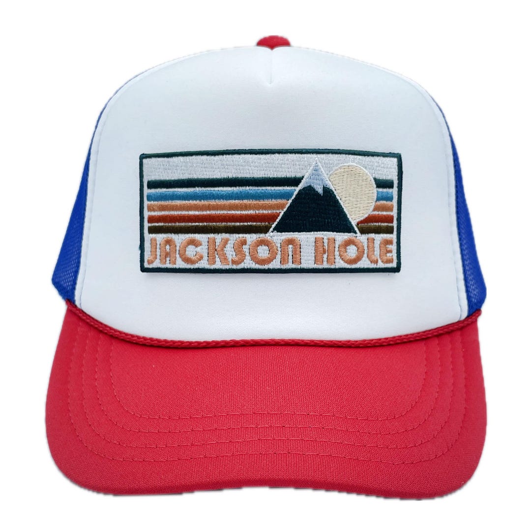 Kids Jackson Hole Hat (ages 212), Retro Mountain Jackson Hole, Wyoming