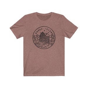 ロードアイランドTシャツ、ディストレストステートデザイン ユニセックス ロードアイランドシャツ - パーソナライズ可能