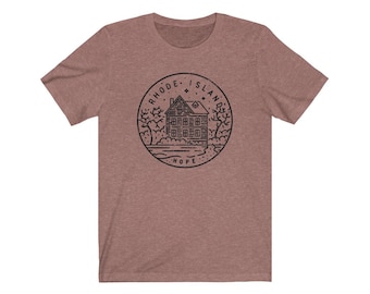 Rhode Island T-Shirt, Distressed State Design Unisex Rhode Island Shirt