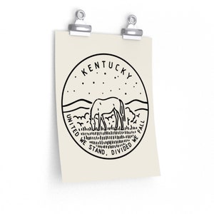 Kentucky Poster, State Design  Kentucky Print / Picture / Hand Drawn Art - Personalization Available