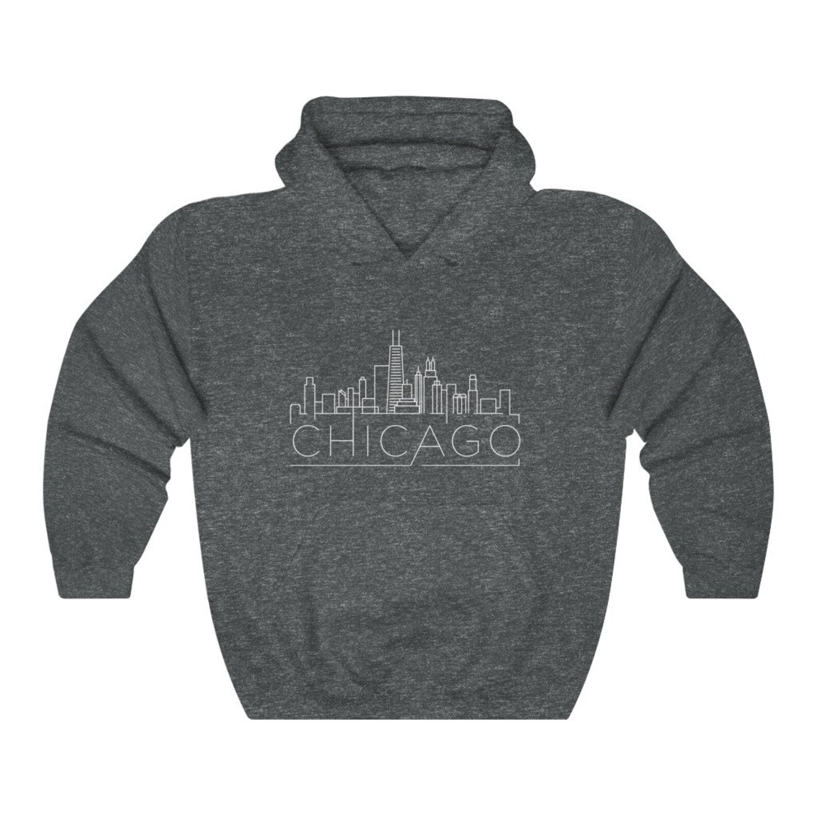 Chicago Hoodie Adult Unisex Skyline Chicago Illinois Etsy