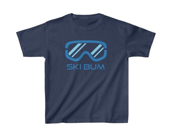 Ski Bum Youth T-Shirt: Ski & Snowboard Goggles, Personalization Available