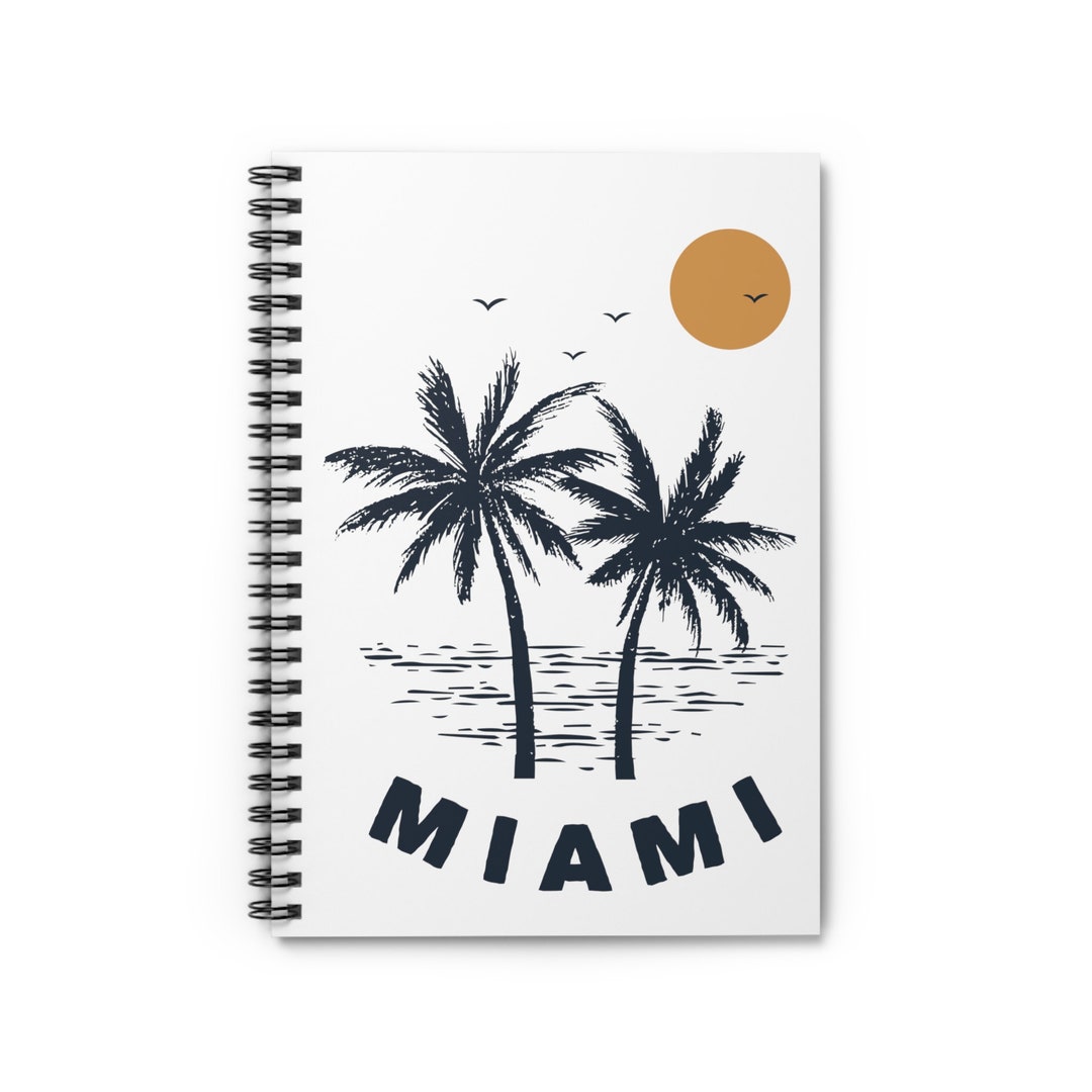 Miami, Florida Notebook, Spiral Notebook Ruled Line Miami Journal Etsy