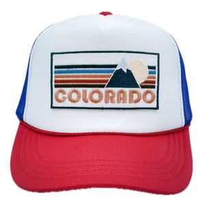 Retro Colorado Mountain Snapback Hat - Kids Embroidered Trucker Hat