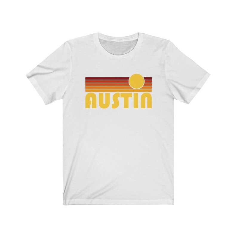 Austin Texas Shirt Retro Sunset Unisex Austin Tshirt Etsy