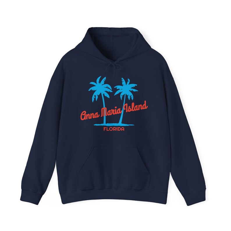 Retro Anna Maria Island, Florida Hoodie: Unisex Sweatshirt Navy