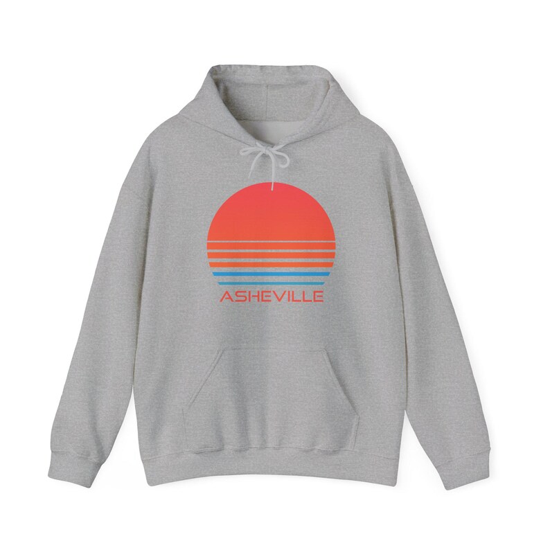 Asheville, North Carolina Hoodie - Retro 80s Unisex image 4