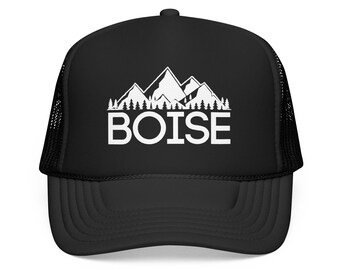 Boise, Idaho Trucker Hat, Retro Sunset Foam Snapback, Boise Gift, Vintage Mesh Back Cap, Road Trip Hat
