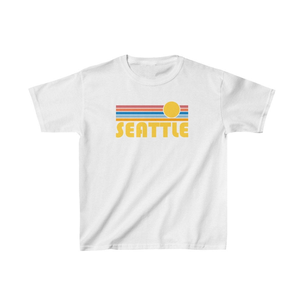 Seattle, Washington Youth Shirt, Retro Sunrise Seattle Kid's T-shirt ...