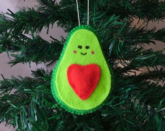 Cute Heart Avocado Christmas Tree Ornament, Christmas Gift For Avocado Lover, Avocouple Funny Ornament
