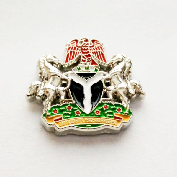 Nigeria Highest Status Symbol Coat of Arms Presidential VIP Diplomatic Head of State Polished Unisex Pin Brooch for Special Occasions & Gift
