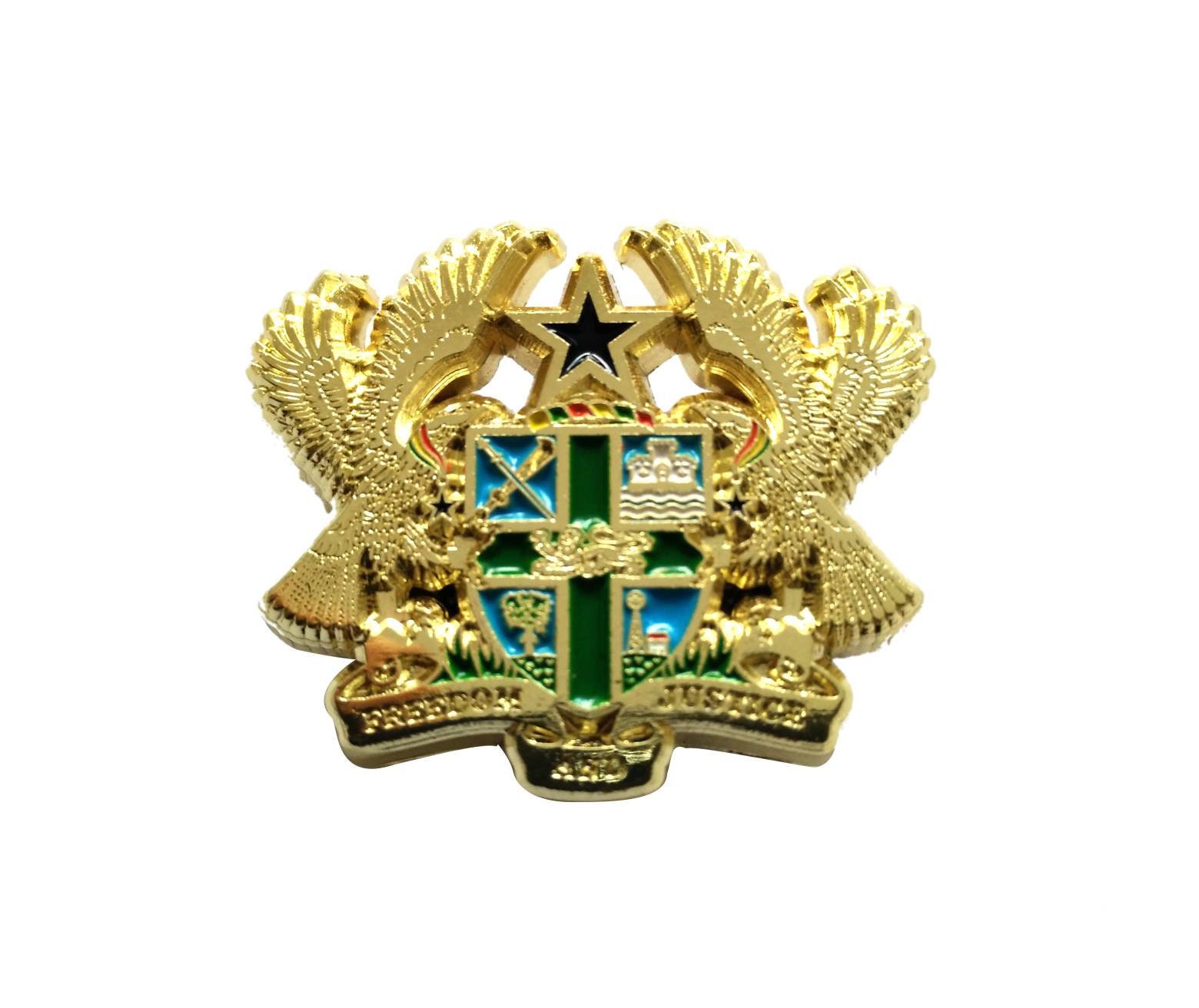 Large Ghana Coat of Arms Gold Plated Lapel Pin Presidential Etsy