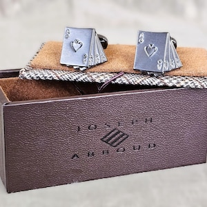 Gemelos JOSEPH ABBOUD con diseño de cartas de póker en bronce para hombre, accesorios de joyería