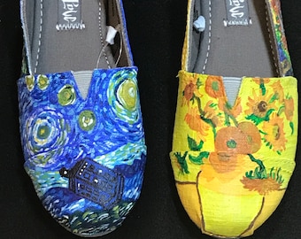 Vincent and The Doctor Painted Sneaker