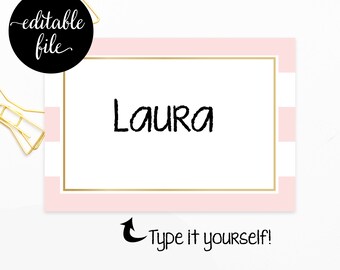 blank name tags wedding name tags pink and gold pink bridal etsy